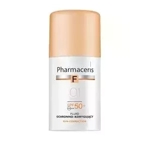 PHARMACERIS F SUN CORRECTION PROTECTIVE-CORRECTIVE FLUID FOUNDATION SPF 50+ 01 IVORY 30ML